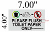 Please Flush only Toilet Paper Signwith Double Sided Tape Please Flush only Toilet Paper Signwith Double Sided Tape