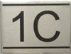 APARTMENT NUMBER HPD SIGN -1C -BRUSHED ALUMINUM