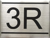 APARTMENT NUMBER BUILDING SIGN-3R -BRUSHED ALUMINUM