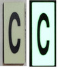 PHOTOLUMINESCENT DOOR NUMBER C HPD SIGN HEAVY DUTY / GLOW IN THE DARK "DOOR NUMBER" HPD SIGN HEAVY DUTY