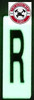 PHOTOLUMINESCENT DOOR NUMBER R DOB SIGN HEAVY DUTY / GLOW IN THE DARK "DOOR NUMBER" DOB SIGN HEAVY DUTY
