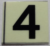 PHOTOLUMINESCENT DOOR NUMBER 4 SIGN PHOTOLUMINESCENT DOOR NUMBER 4 SIGN