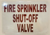 Fire Sprinkler Shut-Off Valve Hpd Sign