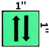 GLOW IN DARK UPWARDS AND DOWNWARDS ARROW EMERGENCY MARKING DOB SIGN