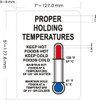 RESTURANT PROPER HOLDING TEMPERATURE DECAL/STICKER