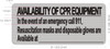 AVAILABILITY OF CPR EQUIPMENT IN THE EVENT OF AN EMERGENCY CALL 911SIGNAGE -NYC New York City food service establishments SIGNAGE