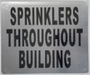 Sprinklers Throughout Building  Sign Sprinklers Throughout Building  Sign