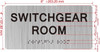 SWITCHGEAR ROOM SIGNAGE with Raised letters/Image & Grade 2 Braille - Includes Red Adhesive pad for Easy Installation SWITCHGEAR ROOM SIGNAGE with Raised letters/Image & Grade 2 Braille - Includes Red Adhesive pad for Easy Installation