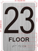 23th floor DOB SIGN with Raised letters/Image & Grade 2 Braille - Includes Red Adhesive pad for Easy Installation