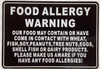 Chef Refrigerator magnet Food Allergy Notice - Restaurant food allergy sign