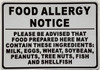 Chef Refrigerator magnet Food Allergy Notice - Restaurant food allergy BUILDING SIGN Chef Refrigerator magnet Food Allergy Notice - Restaurant food allergy BUILDING SIGN