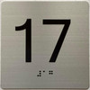 Elevator 17 FLOOR Sign/jamb plate 17 floor sign letters/Image & Grade 2 Braille - Includes Red Adhesive pad for Easy Installation Elevator 17 FLOOR Sign/jamb plate 17 floor sign letters/Image & Grade 2 Braille - Includes Red Adhesive pad for Easy Installation