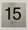 Elevator 15 FLOOR Sign/jamb plate 15 floor SIGNAGE letters/Image & Grade 2 Braille - Includes Red Adhesive pad for Easy Installation Elevator 15 FLOOR Sign/jamb plate 15 floor SIGNAGE letters/Image & Grade 2 Braille - Includes Red Adhesive pad for Easy Installation