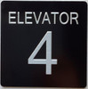 ELEVATOR NUMBER 4 BUILDING SIGNwith Raised letters/Image & Grade 2 Braille - Includes Red Adhesive pad for Easy Installation ELEVATOR NUMBER 4 BUILDING SIGNwith Raised letters/Image & Grade 2 Braille - Includes Red Adhesive pad for Easy Installation