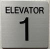 ELEVATOR NUMBER 1 DOB SIGN  with Raised letters & Grade 2 Braille - Includes Red Adhesive pad for Easy Installation