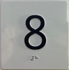 Elevator floor 8 Sign/jamb plate floor 8 HPD SIGN letters/Image & Grade 2 Braille - Includes Red Adhesive pad for Easy Installation Elevator floor 8 Sign/jamb plate floor 8 HPD SIGN letters/Image & Grade 2 Braille - Includes Red Adhesive pad for Easy Installation