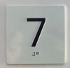 Elevator floor 7 Sign/jamb plate floor 7 BUILDING SIGNletters/Image & Grade 2 Braille - Includes Red Adhesive pad for Easy Installation Elevator floor 7 Sign/jamb plate floor 7 BUILDING SIGNletters/Image & Grade 2 Braille - Includes Red Adhesive pad for Easy Installation