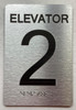 Elevator number 2 sign with Raised letters Ada Sign Elevator number 2 sign with Raised letters Ada Sign