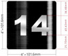 Apartment number 14 sign/DOOR NUMBER SIGNAGE 4x4 inch, Black, with double sided tape-The Broadway Line Apartment number 14 sign/DOOR NUMBER SIGNAGE 4x4 inch, Black, with double sided tape-The Broadway Line