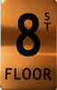 GOLD FLOOR NUMBER SIGN, aluminum, Size 5x8 inch The Gold Mountain Line GOLD FLOOR NUMBER SIGN, aluminum, Size 5x8 inch The Gold Mountain Line