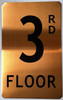 GOLD FLOOR NUMBER SIGN, aluminum, Size 5x8 inch The Gold Mountain Line GOLD FLOOR NUMBER SIGN, aluminum, Size 5x8 inch The Gold Mountain Line