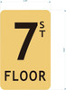 GOLD FLOOR NUMBER SIGN, aluminum, Size 5x8 inch The Gold Mountain Line GOLD FLOOR NUMBER SIGN, aluminum, Size 5x8 inch The Gold Mountain Line
