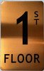 GOLD FLOOR NUMBER SIGN, aluminum, Size 5x8 inch The Gold Mountain Line GOLD FLOOR NUMBER SIGN, aluminum, Size 5x8 inch The Gold Mountain Line
