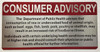 RESTURANT CONSUMER ADVISORY NOTICE ABOUT CONSUMPTION OF RAW FOOD BUILDING SIGN RESTURANT CONSUMER ADVISORY NOTICE ABOUT CONSUMPTION OF RAW FOOD BUILDING SIGN