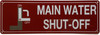 Main water shut off sign/Main water Shut-off SIGNAGE Main water shut off sign/Main water Shut-off SIGNAGE
