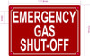 Emergnecy gas shut-off SAFETY SIGN Emergnecy gas shut-off SAFETY SIGN
