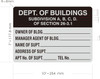Department of Buildings subdivision abcd SIGNAGE SIGNAGE Brushed Silver Aluminum Wall Mount | Rust-Free, Durable | Double-Sided Tape I Easy Installation -7x10 Inch_-red20250404 Department of Buildings subdivision abcd SIGNAGE SIGNAGE Brushed Silver Aluminum Wall Mount | Rust-Free, Durable | Double-Sided Tape I Easy Installation -7x10 Inch_-red20250404