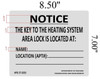 Notice key to the heating system HPD SIGN 7x10 Inch | Brushed Silver Aluminum Wall Mount | Rust-Free, Durable | Double-Sided Tape Included | Easy Installation | Commercial Grade_-red20250404 Notice key to the heating system HPD SIGN 7x10 Inch | Brushed Silver Aluminum Wall Mount | Rust-Free, Durable | Double-Sided Tape Included | Easy Installation | Commercial Grade_-red20250404