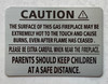 Caution hot surface for this gas fireplace BUILDING SIGNBrushed Silver Aluminum Wall Mount | Rust-Free, Durable | Double-sided Tape I Easy Installation -Inch_-red20250404 Caution hot surface for this gas fireplace BUILDING SIGNBrushed Silver Aluminum Wall Mount | Rust-Free, Durable | Double-sided Tape I Easy Installation -Inch_-red20250404