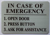 In case of emergency Elevator signage Brushed Silver Aluminum Wall Mount | Rust-Free, Durable | Double-Sided Tape I Easy Installation -4x6 Inch_-red20250404 In case of emergency Elevator signage Brushed Silver Aluminum Wall Mount | Rust-Free, Durable | Double-Sided Tape I Easy Installation -4x6 Inch_-red20250404