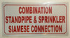 Combination Standpipe & Sprinkler Siamese Connection   Signage Combination Standpipe & Sprinkler Siamese Connection   Signage