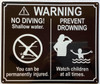 Warning NO Diving sign Warning NO Diving sign