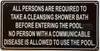 ALL PERSONS ARE REQUIRED TO TAKE A CLEANSING SHOWER BATH BEFORE ENTERING THE POOL SIGN ALL PERSONS ARE REQUIRED TO TAKE A CLEANSING SHOWER BATH BEFORE ENTERING THE POOL SIGN