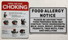Resturant choking MAGNET + Food allergy Magnet/SAFETY SIGN Resturant choking MAGNET + Food allergy Magnet/SAFETY SIGN
