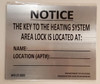 KEY TO THE HEATING SYSTEM DOB SIGN KEY TO THE HEATING SYSTEM DOB SIGN
