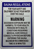 Sauna Regulations sign Sauna Regulations sign