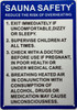 SAUNA SAFETY HPD SIGN SAUNA SAFETY HPD SIGN