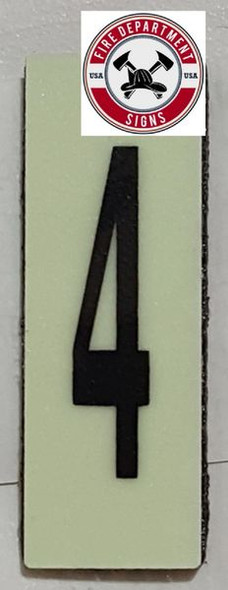 PHOTOLUMINESCENT DOOR NUMBER 4 SIGNAGE HEAVY DUTY / GLOW IN THE DARK "DOOR NUMBER FOUR" SIGNAGE HEAVY DUTY PHOTOLUMINESCENT DOOR NUMBER 4 SIGNAGE HEAVY DUTY / GLOW IN THE DARK "DOOR NUMBER FOUR" SIGNAGE HEAVY DUTY