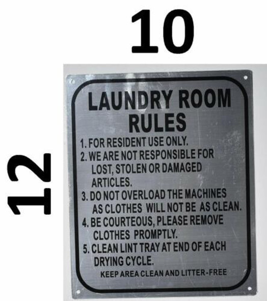 LAUNDRY ROOM RULES SIGNAGE LAUNDRY ROOM RULES SIGNAGE