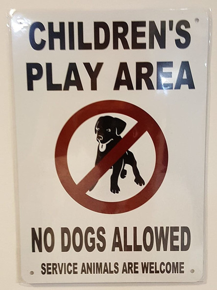 Children's Play Area No Dogs Allowed Notice Sign 7X10 Aluminium Children's Play Area No Dogs Allowed Notice Sign 7X10 Aluminium