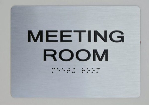 Meeting Room Sign-Sign Braille Sign with Raised Tactile Graphics and Letters Meeting Room Sign-Sign Braille Sign with Raised Tactile Graphics and Letters