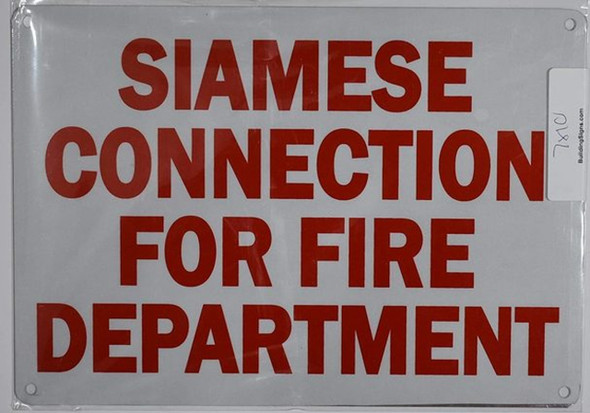 Siamese Connection for FIRE DEPT   Sign Siamese Connection for FIRE DEPT   Sign