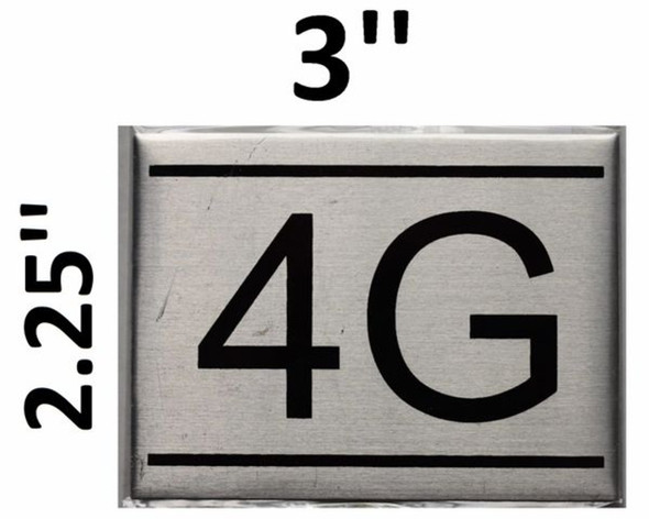APARTMENT NUMBER Sign4G -BRUSHED ALUMINUM APARTMENT NUMBER Sign4G -BRUSHED ALUMINUM