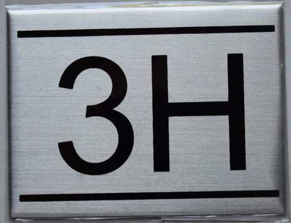 APARTMENT NUMBER Sign3H -BRUSHED ALUMINUM APARTMENT NUMBER Sign3H -BRUSHED ALUMINUM