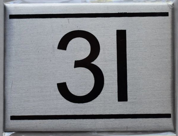 APARTMENT NUMBER Sign3I -BRUSHED ALUMINUM APARTMENT NUMBER Sign3I -BRUSHED ALUMINUM