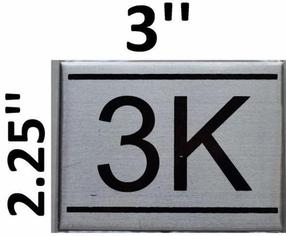 APARTMENT NUMBER Sign3K -BRUSHED ALUMINUM APARTMENT NUMBER Sign3K -BRUSHED ALUMINUM